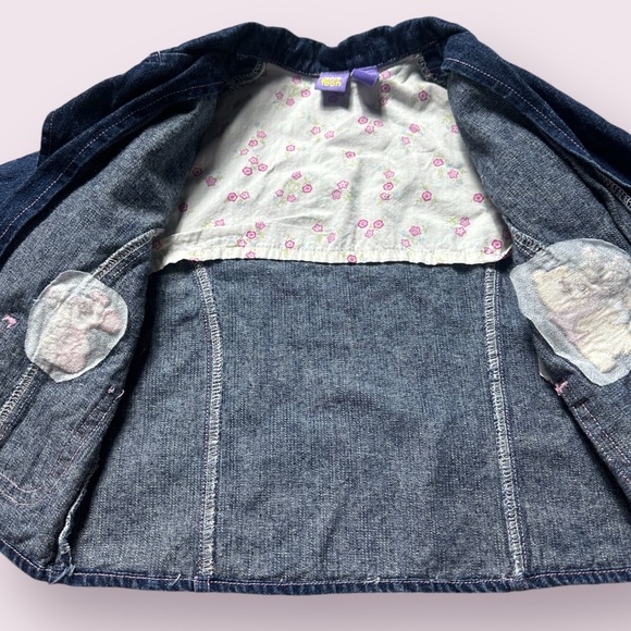 Toddler Disney Winnie The Pooh Piglet Floral Embroidered Denim Blazer Jacket 2T - Picture 8 of 12